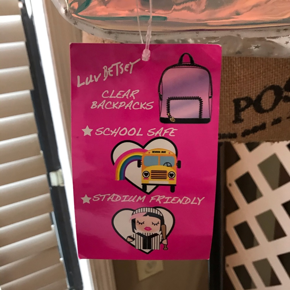 Betsey Johnson Clear Backpack Stadium Friendly NWT - Picture 2 of 8